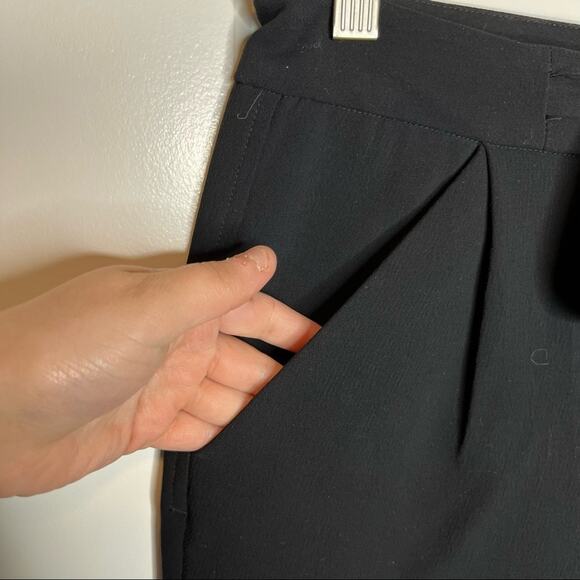 Aritzia Wilfred Allant Black Silk Cuffed Hem Waist Tie Pants Size 00 - Picture 4 of 8